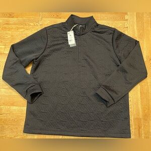 Adidas Men’s XL Black Textured Quarter Zip Pullover NWT Golf Athletic